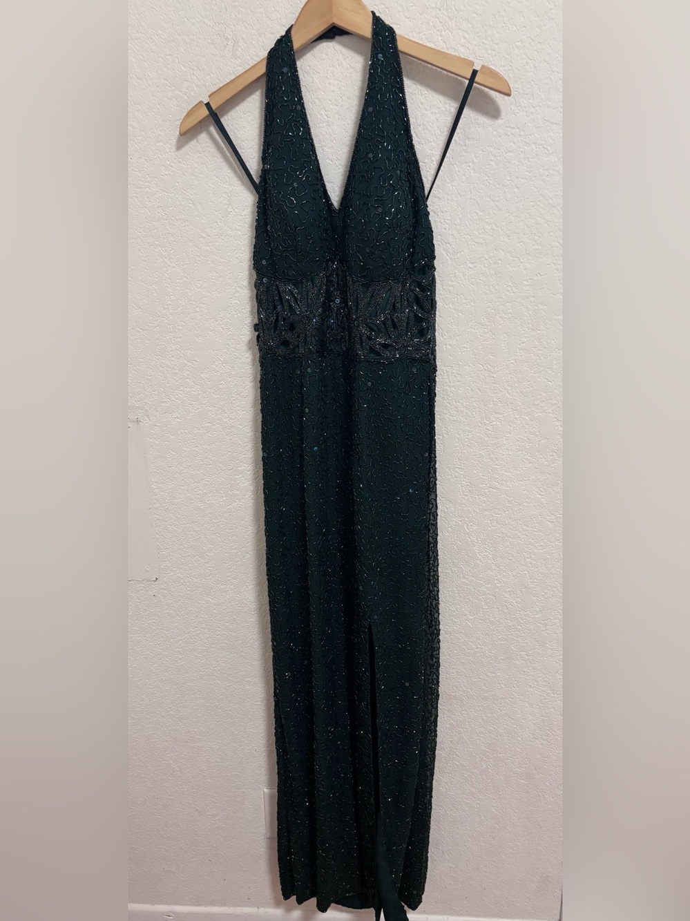 Vintage scala silk beaded maxi gown